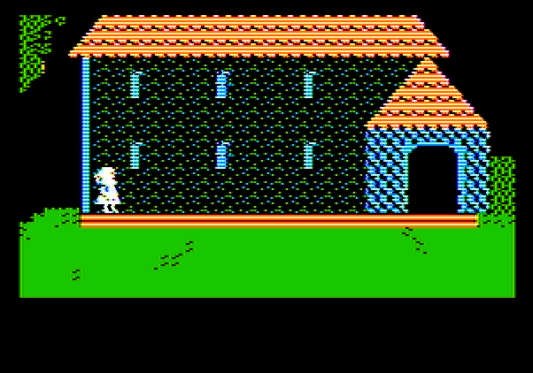 Alice in Wonderland Apple II Screenshot: Looks like my house...