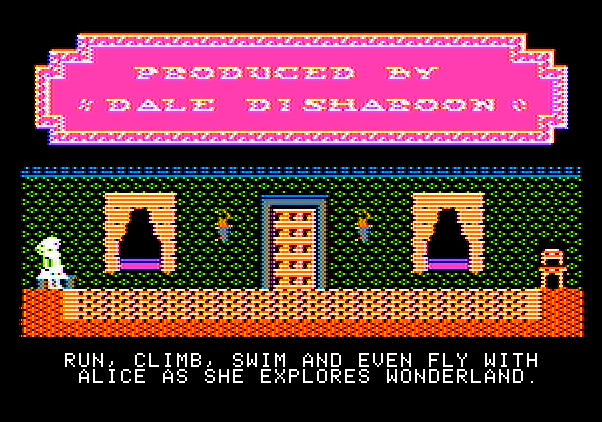 Alice in Wonderland Apple II Screenshot: The game demo and credits begin.