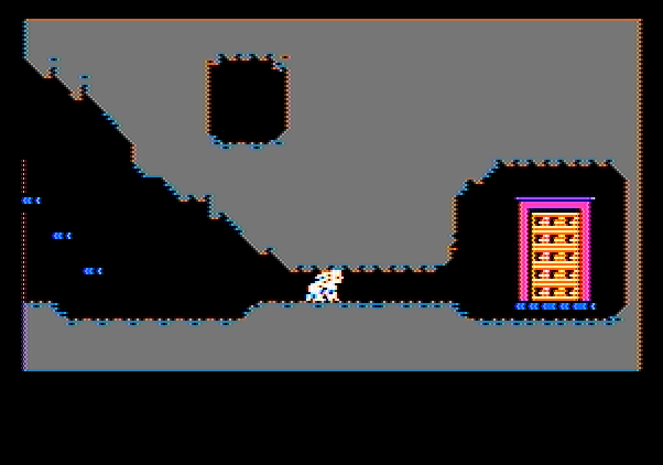 Alice in Wonderland Apple II Screenshot: You can crawl through narrow passages.