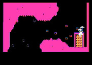 Alice in Wonderland for Apple II - Use the parasol to safely float down the rabbit hole.