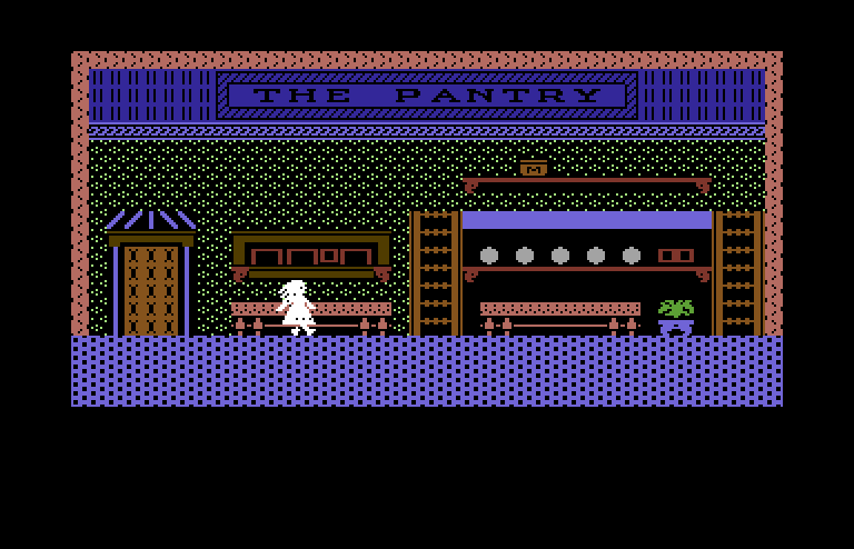 Alice in Wonderland Commodore 64 Screenshot: I found the pantry!