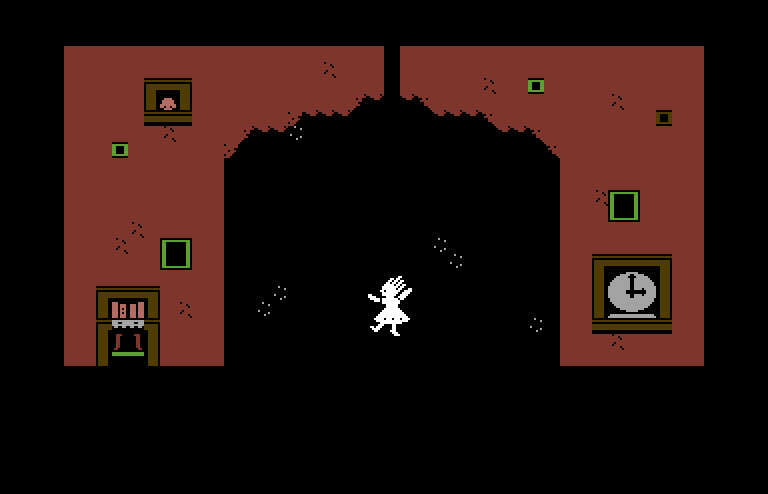 Alice in Wonderland Commodore 64 Screenshot: Oops, I'm falling into the rabbit hole!