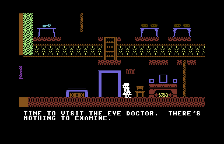Alice in Wonderland Commodore 64 Screenshot: Nothing to examine here...