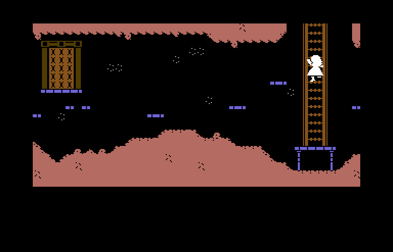 Alice in Wonderland Commodore 64 Screenshot: Climbing down further...