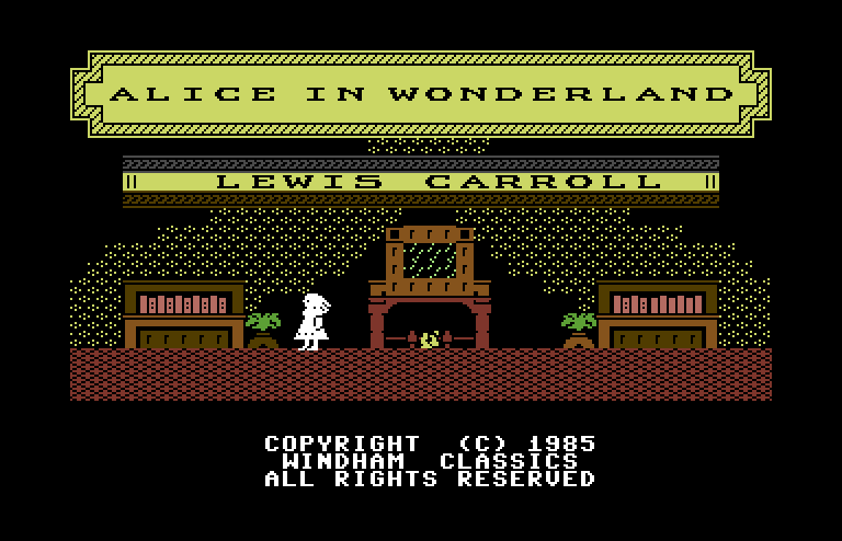 Alice in Wonderland Commodore 64 Screenshot: Title screen.