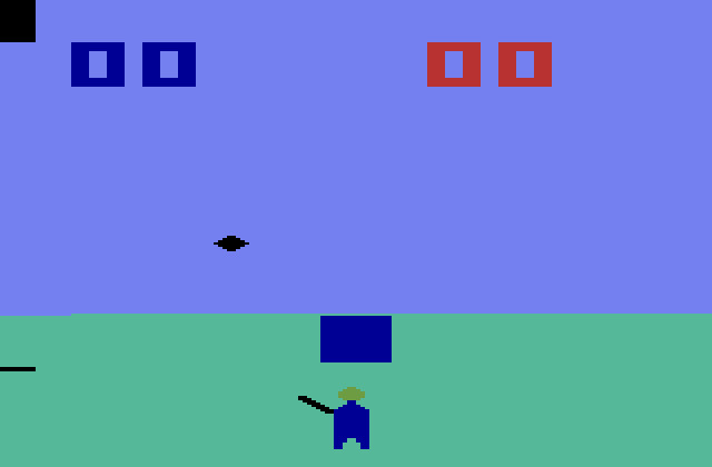 Skeet Shoot Atari 2600 Screenshot: There's the target...now fire!