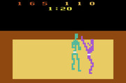 Karate for Atari 2600 - Purple player attacks...