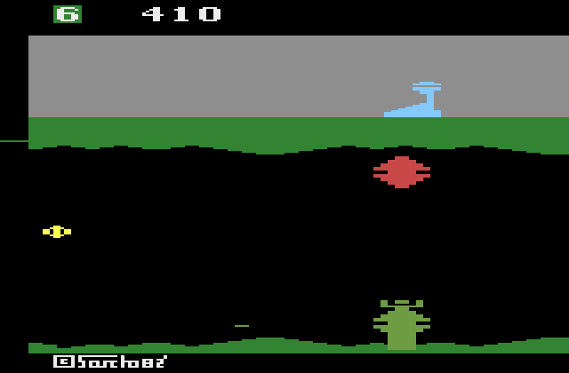 Exocet Atari 2600 Screenshot: Made it underground!
