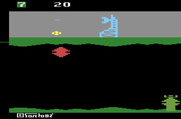 Exocet for Atari 2600 - The tall towers can only be destroyed by shooting the radar dish at the top.