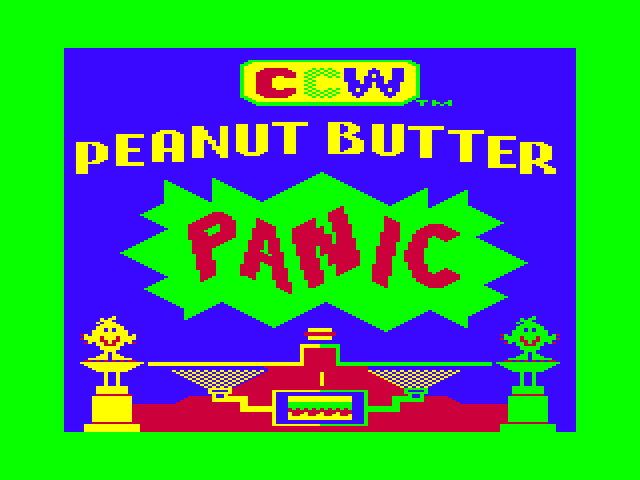 Peanut Butter Panic TRS-80 Color Computer Screenshot: Title screen.