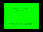 Peanut Butter Panic for TRS-80 Color Computer - Copyright screen.