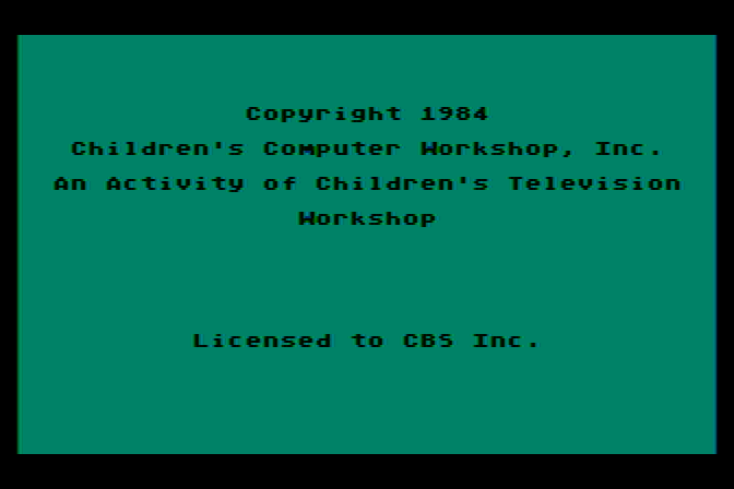 Peanut Butter Panic Atari 8-bit Screenshot: Copyright screen.