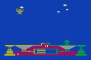 Peanut Butter Panic for Atari 8-bit - Jumping up to reach stars.