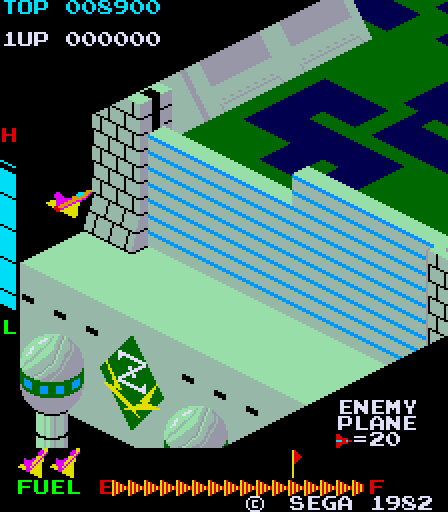 Super Zaxxon Arcade Screenshot: Game start.