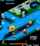 Super Zaxxon for Arcade - Enemy planes and more constantly appear.