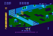 Super Zaxxon for Atari 8-bit - There are a lot of tricky barriers here!