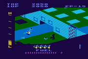 Super Zaxxon for Atari 8-bit - Fly into this tunnel to begin the next section of the game.