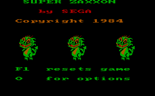 Super Zaxxon IBM PC/Compatibles Screenshot: Title screen.