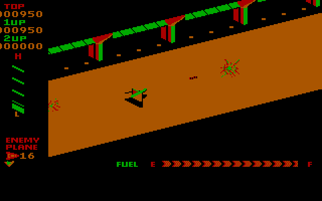 Super Zaxxon IBM PC/Compatibles Screenshot: Enemy plane destroyed.