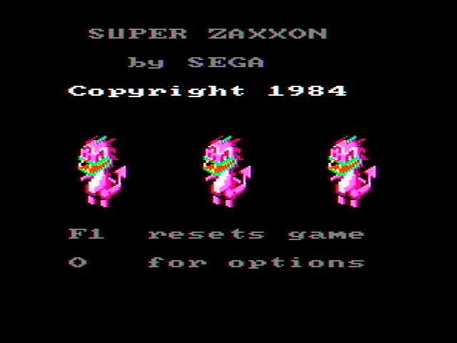 Super Zaxxon IBM PC/Compatibles Screenshot: Title screen.