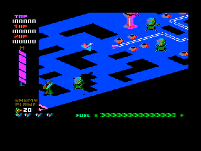 Super Zaxxon IBM PC/Compatibles Screenshot: Game start.