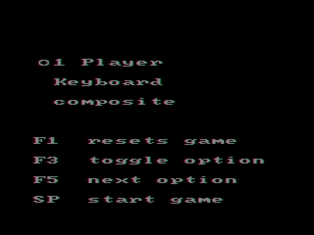 Super Zaxxon IBM PC/Compatibles Screenshot: Game options menu.