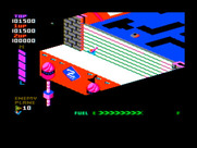 Super Zaxxon for IBM PC/Compatibles - The next level begins...fly over this wall!
