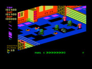 Super Zaxxon for IBM PC/Compatibles - The screen flashes colors when you crash.