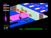 Super Zaxxon for IBM PC/Compatibles - Don't crash into this wall, fly through the passageway...
