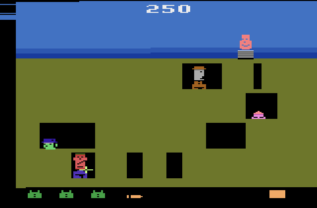 Gangster Alley Atari 2600 Screenshot: Enemy in sight...now fire!