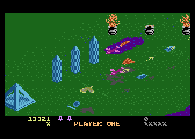 Desert Falcon Atari 7800 Screenshot: Numerous opponents arrive at once!