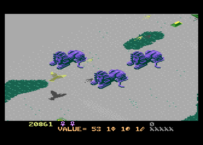 Desert Falcon Atari 7800 Screenshot: Some mini-sphynxs present a challenge...