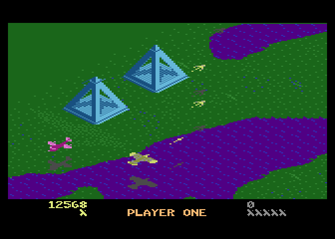 Desert Falcon Atari 7800 Screenshot: Flying over the water...