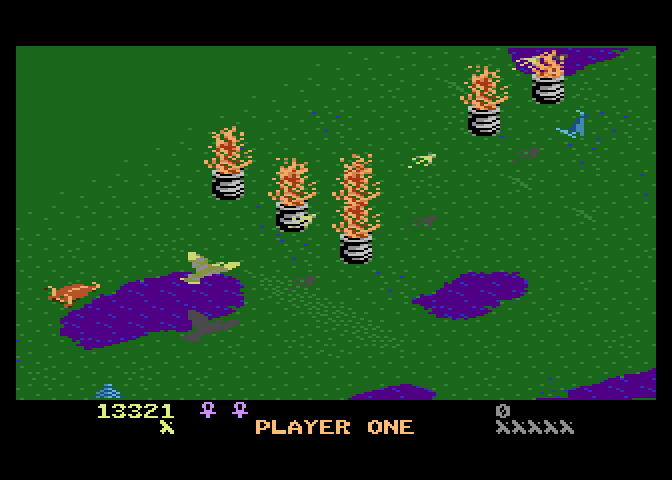 Desert Falcon Atari 7800 Screenshot: Don't fly into the fire!