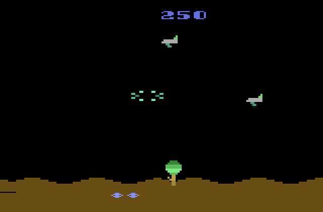 Space Jockey Atari 2600 Screenshot: I've been hit!