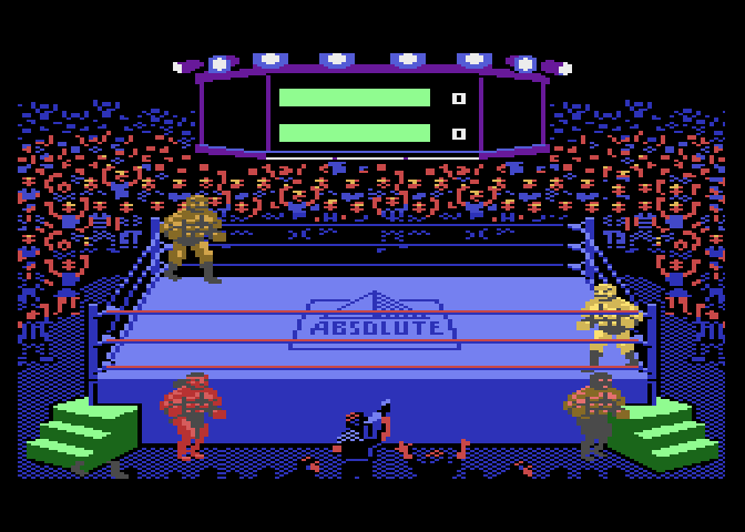 Title Match Pro Wrestling Atari 7800 Screenshot: Game start.