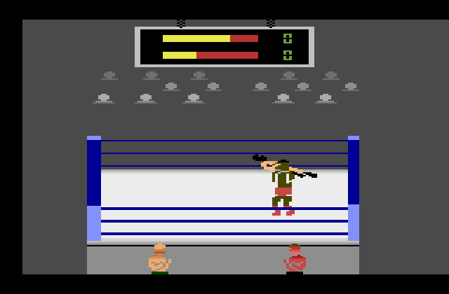 Title Match Pro Wrestling Atari 2600 Screenshot: Picked up my opponent.