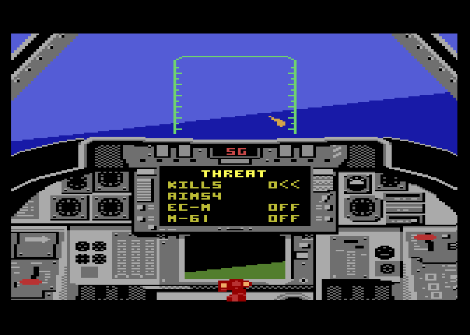 Tomcat: The F-14 Fighter Simulator Atari 7800 Screenshot: Test firing some missiles...