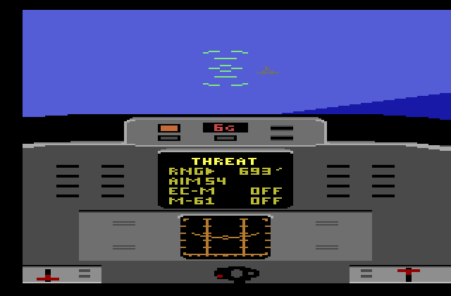 Tomcat: The F-14 Fighter Simulator Atari 2600 Screenshot: Enemy plane in sight!