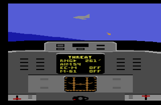 Tomcat: The F-14 Fighter Simulator Atari 2600 Screenshot: Launching a missile...