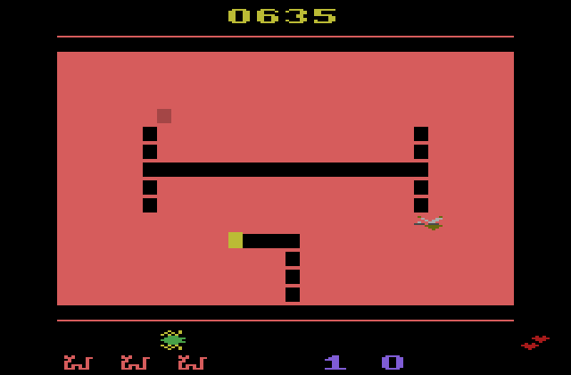 Tape Worm Atari 2600 Screenshot: Level 4 start.