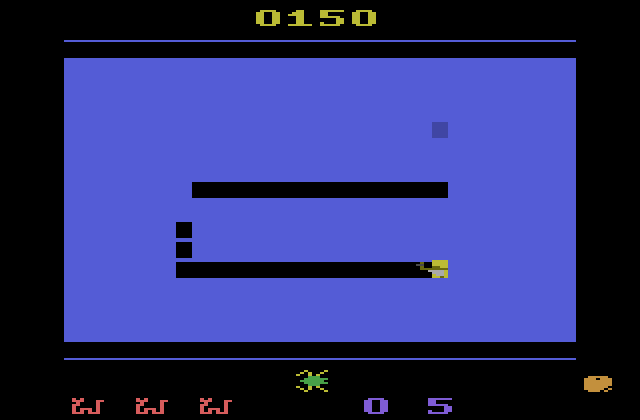 Tape Worm Atari 2600 Screenshot: I've been hit!