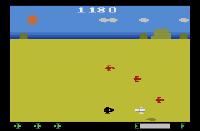 Planet Patrol Atari 2600 Screenshot: My rescue target has appeared...