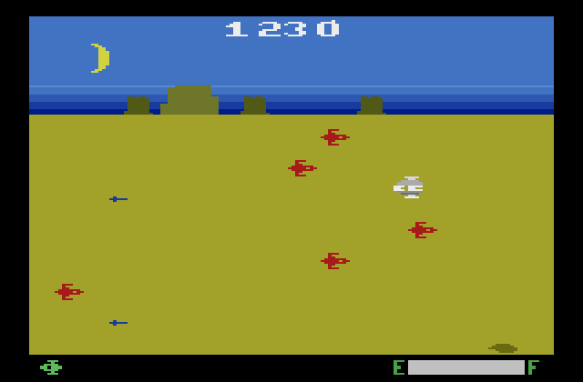 Planet Patrol Atari 2600 Screenshot: Start of the next level.