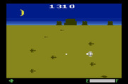 Planet Patrol for Atari 2600 - Firing a shot temporarily illuminates the screen.