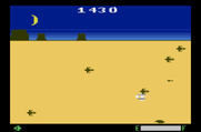 Planet Patrol for Atari 2600 - Crash! An enemy ship hit me so the screen flashes bright colors.