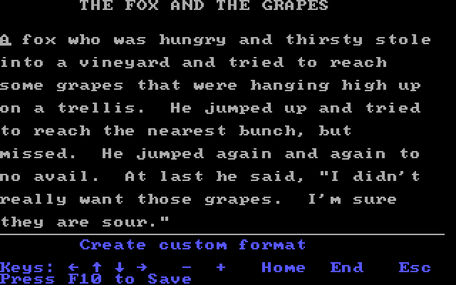 Missing Letters IBM PC/Compatibles Screenshot: Create your own custom format for each puzzle.