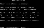 Missing Letters for IBM PC/Compatibles - Game instructions.