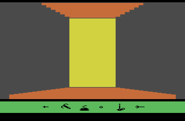 Swordquest: EarthWorld Atari 2600 Screenshot: Running to the next room again...