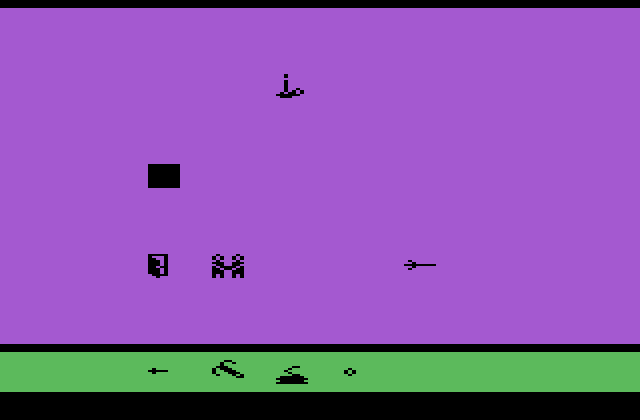 Swordquest: EarthWorld Atari 2600 Screenshot: An inventory screen.